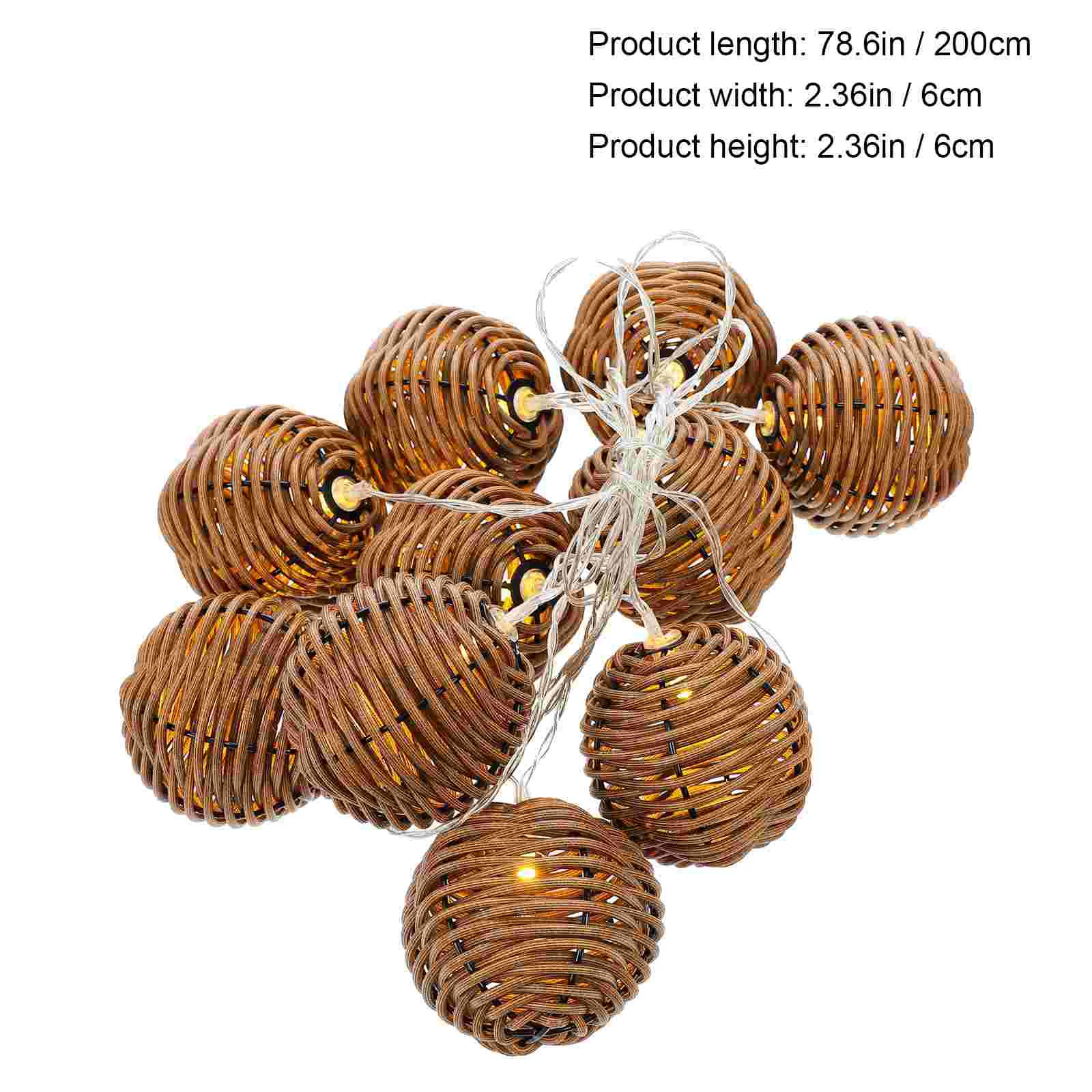 Interior Decor Imitation Rattan Woven String Lights Party Lamp Supply Romantic Garland with