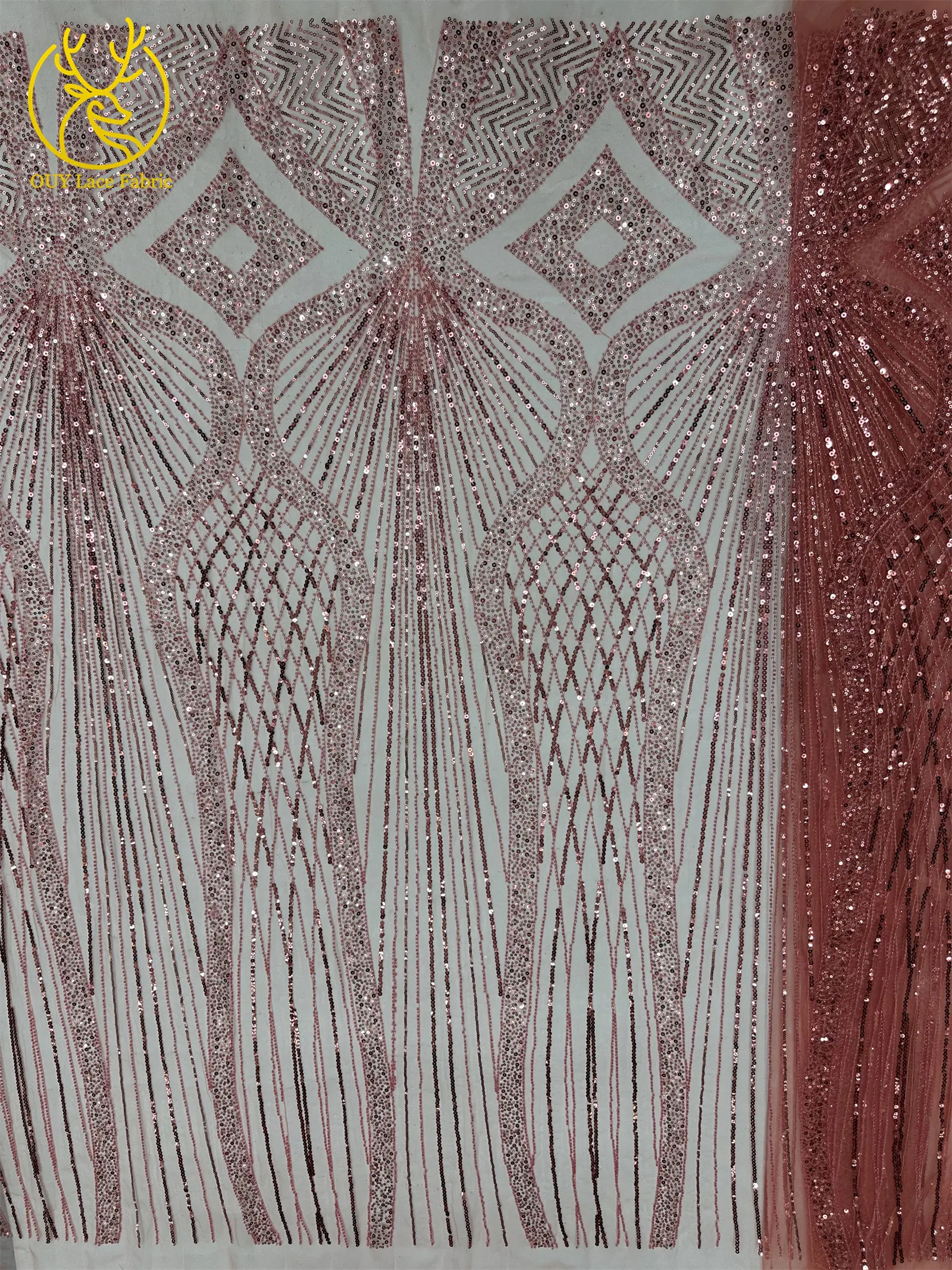 5 Yards Afrikanischer Spitzenstoff 2026 Hochwertiger Französischer Perlen-Pailletten-Spitzenstoff Nigerianischer Tüll-Spitzenstoff für Damen-Abendkleider – Detail 8