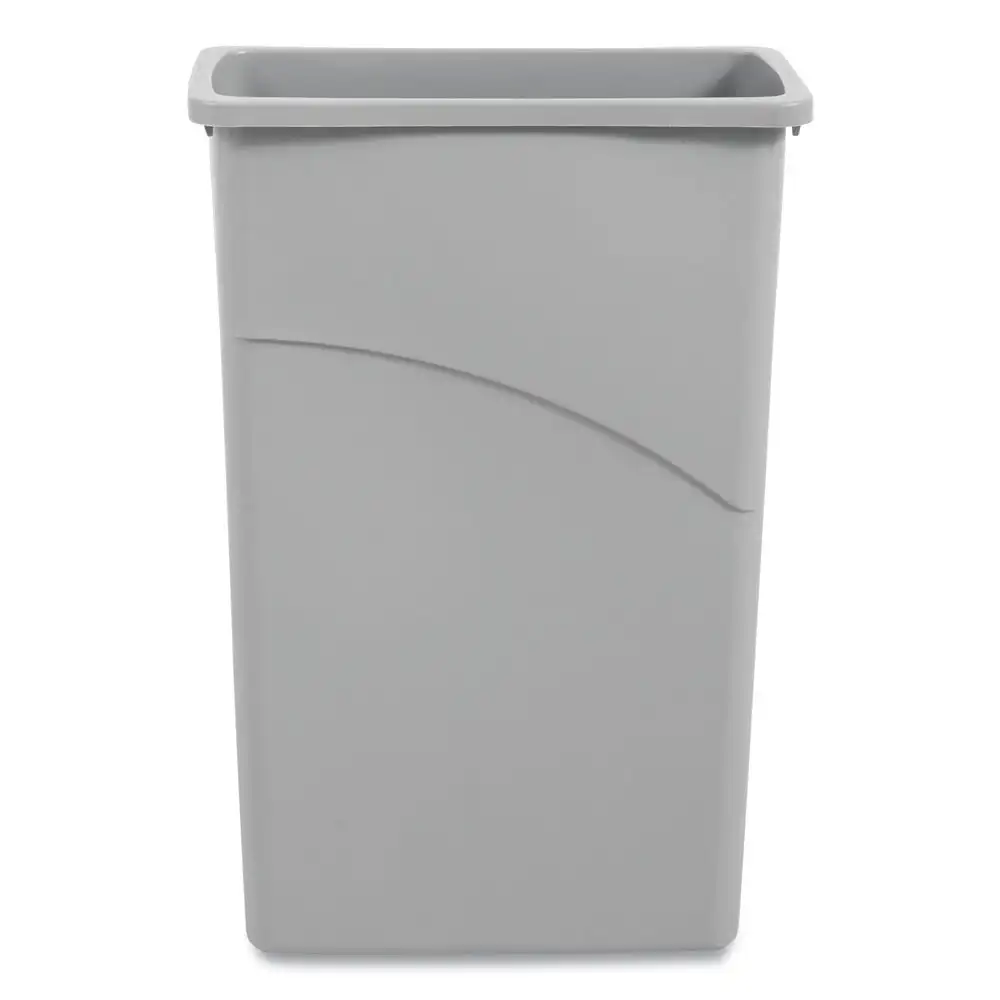 

23 Gal. Plastic Slim Waste Container Gray Sturdy Durable Container Helps Conserve Space Excellent for Office Use