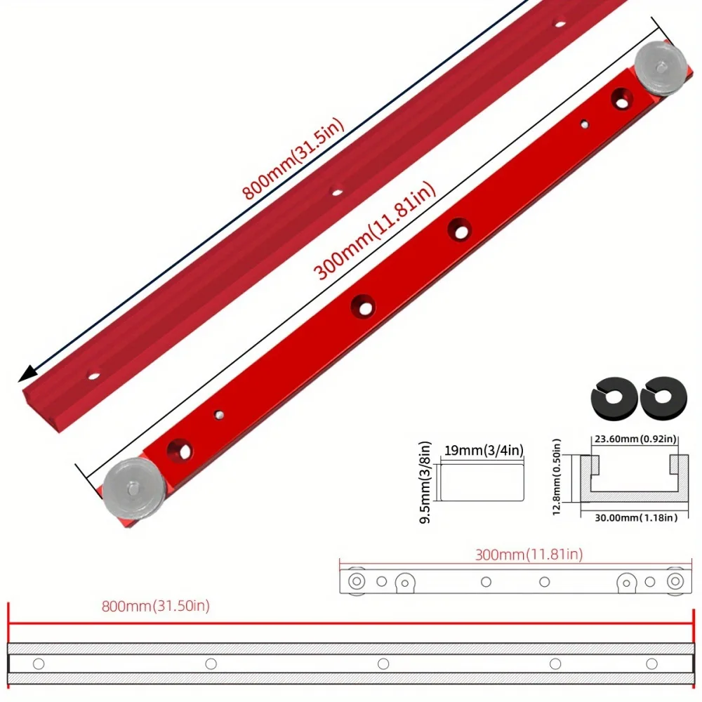 Aluminum Alloy T Track Slider Tool Woodworking Miter Rail Jig Accessory For Precision Bench Router Table Motion Guide Rod