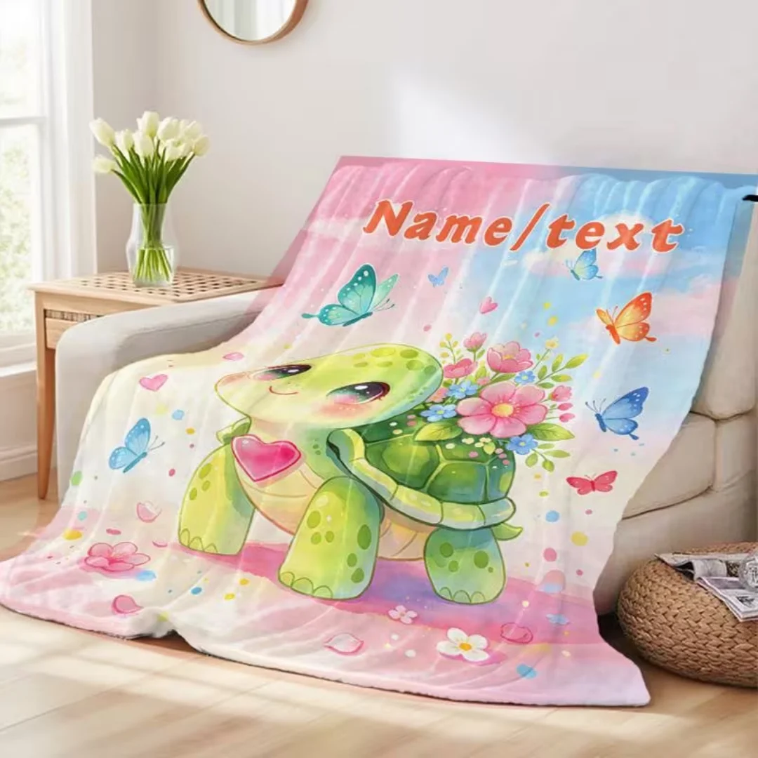 1 Personalized unicorn blanket custom name: Light purple unicorn, comfortable all year round, camping,birthday and festival gift