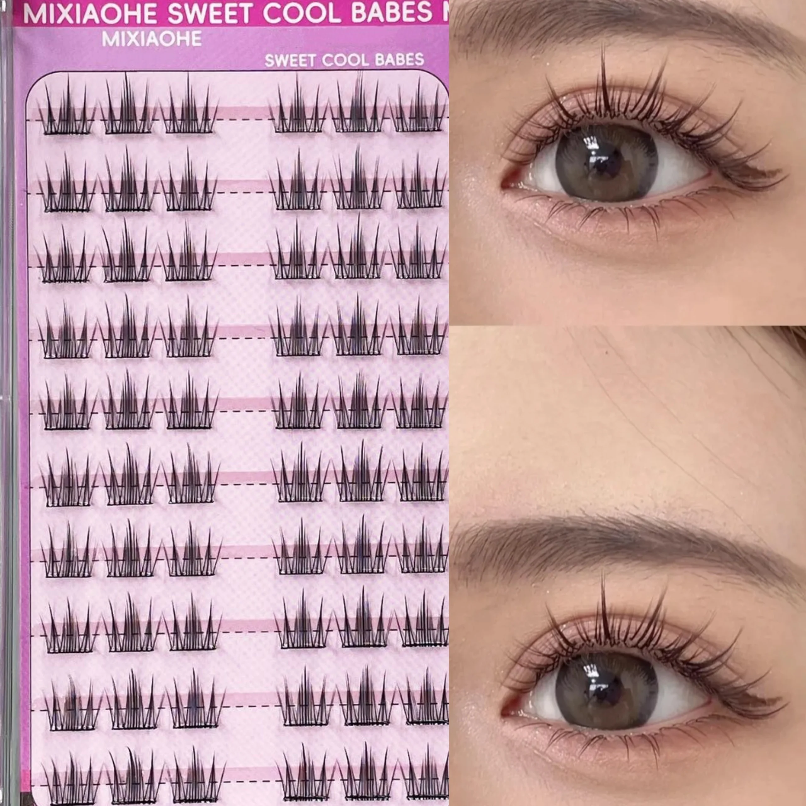 Mixiaohe Sweet Glueless Eyelashes 10-13mm Self Adhesive Realistic Lashes for Beginners