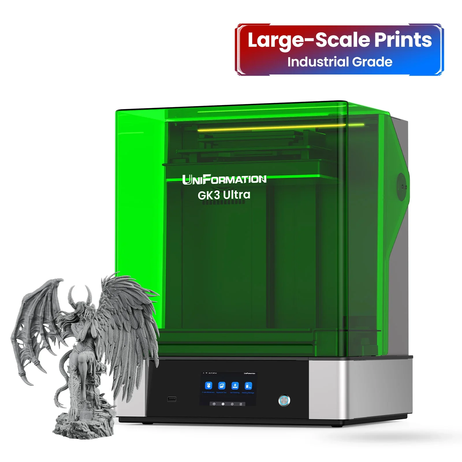 UniFormation GK3 Ultra 13.5-Inch Large Resin 3D Printer 16K High-Resolution LCD 3D Resin Printer Big Build Volume 11.8x6.3x11.8i