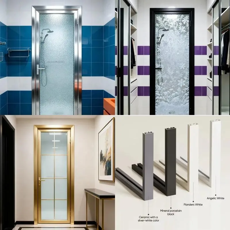 Ultra-thin Aluminum Anti-theft Casement Door with Glass Sound Insulation Heat Insulation Waterproof Manual Mechanism