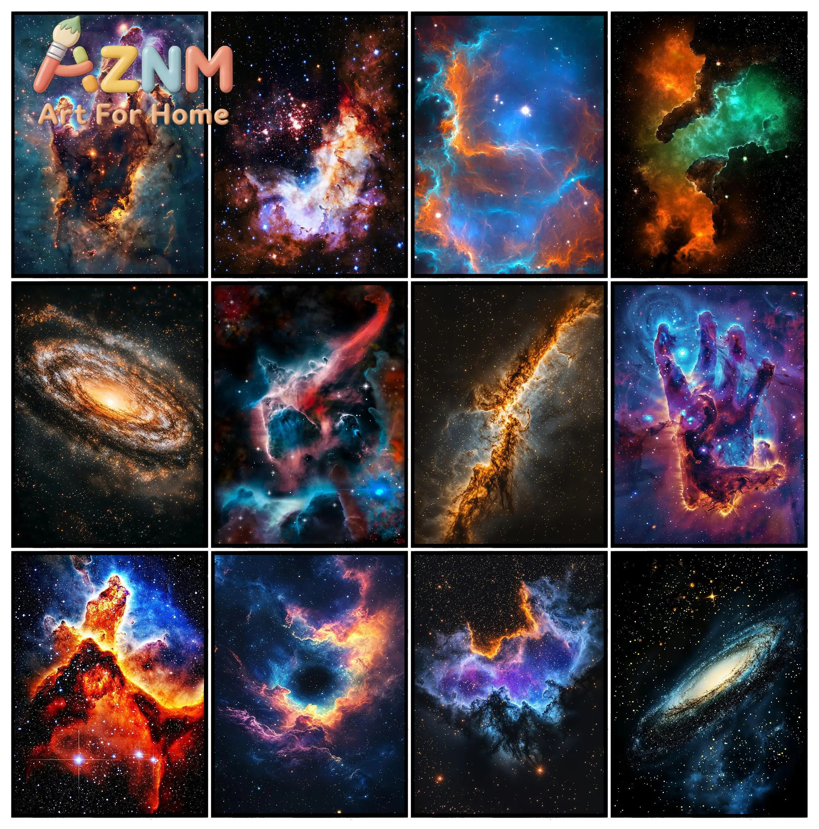 Space Vast Universe Milky Way Star Colorful Nebulae Posters Prints Canvas Painting Wall Art Picture Living Room Home Decor