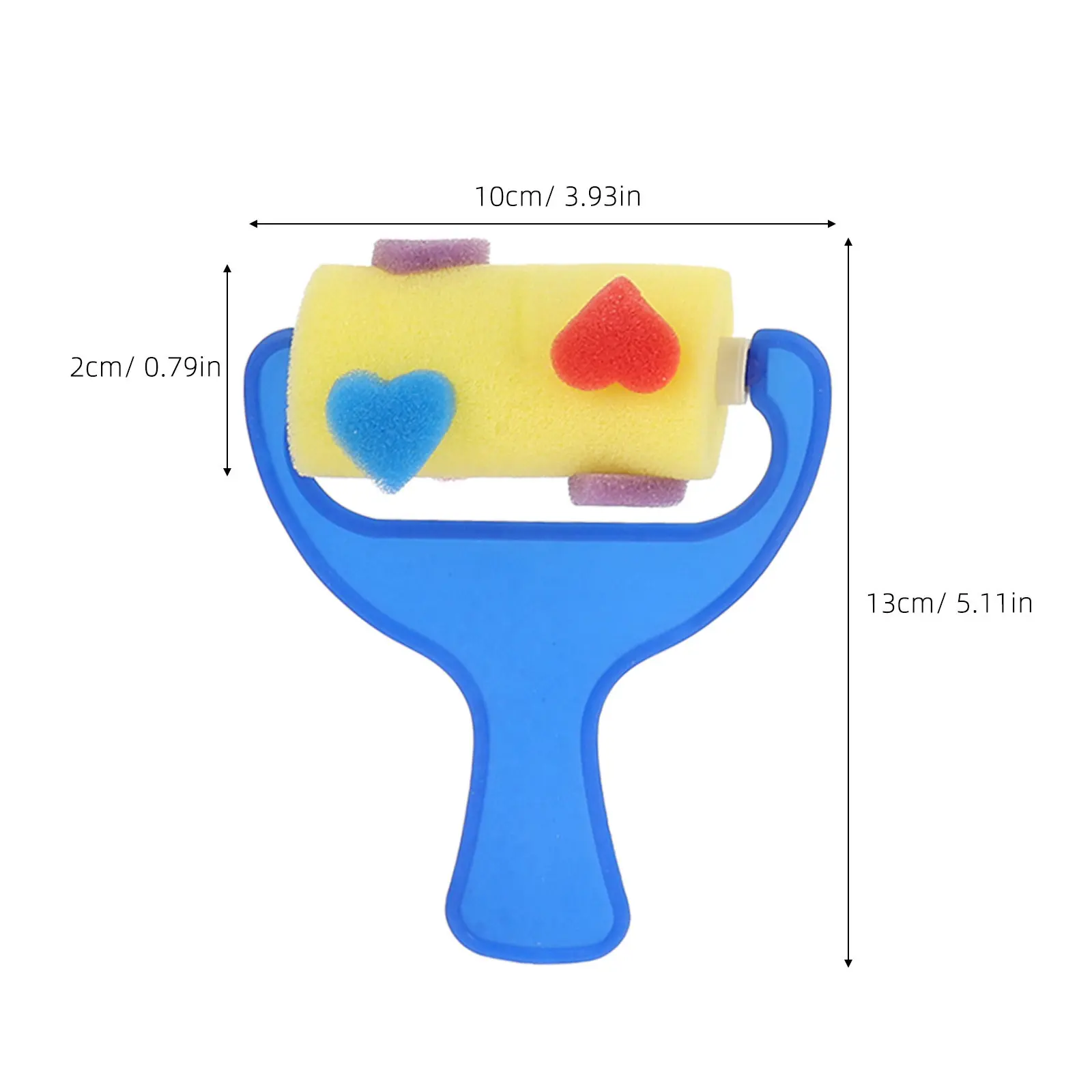 2Set Sponge Paint Roller Set Friendly Handle Design Non Messy Art Tool for Drawing Graffiti Doodling Preschool Learning