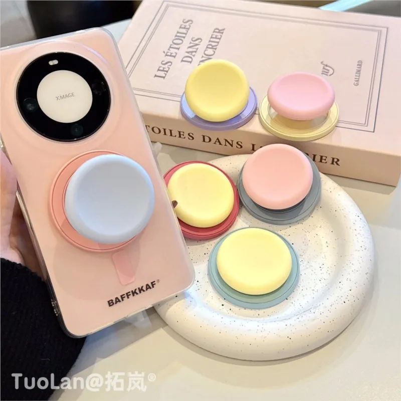 

Cute Macaron Silicone Round For Magnetic Holder Grip Tok Griptok Phone Stand Holder Support For iPhone For Pad Magsafe Smart Tok