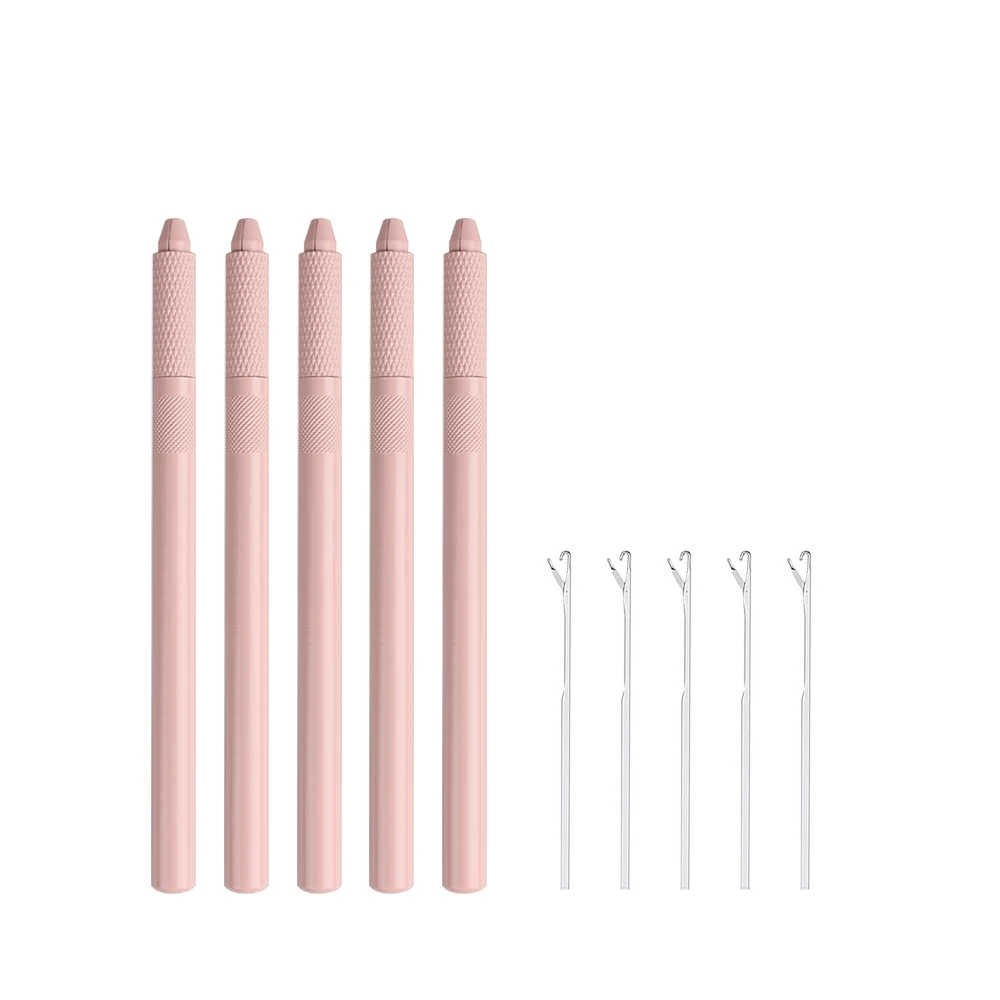 

ARLANY 5Pcs Pulling Hook Crochet Needles for Micro Beads Rings Feather Extensions Dismountable Hair Needle Hair Loop Tool