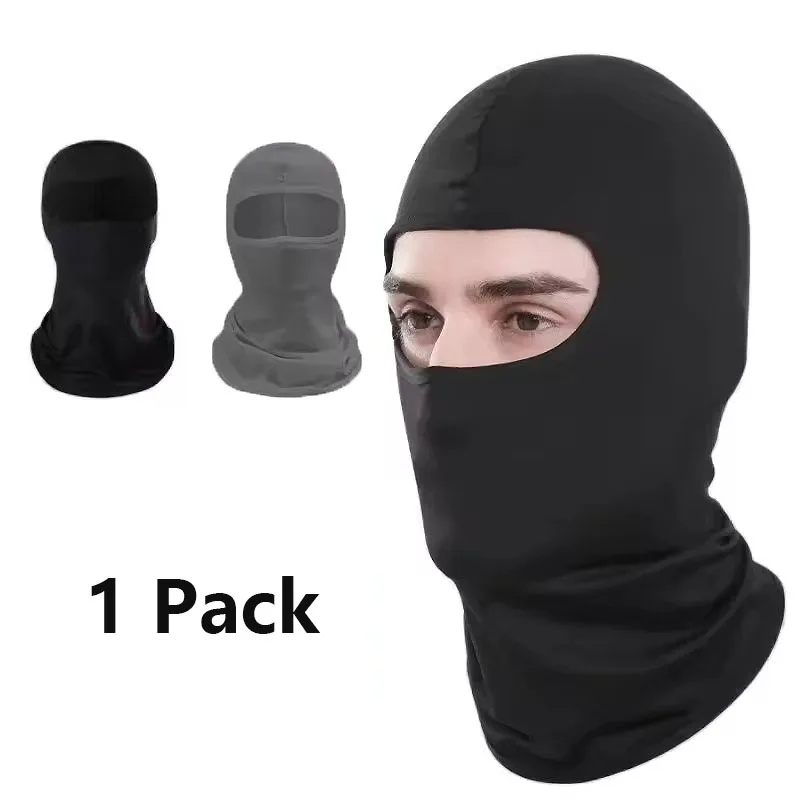 Black Ice Silk Face Neck Cover Lightweight Windproof Full Face Balaclava Perfect for Motorcycle Cycling Fishing Camping Sports