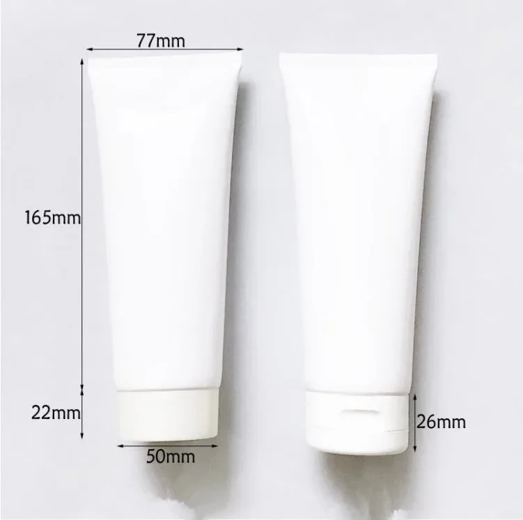 Empty 200g 200ml  Squeeze Bottle 200ml White Plastic Refillable Tube Cosmetic Face Lotion Cream Packaging Container