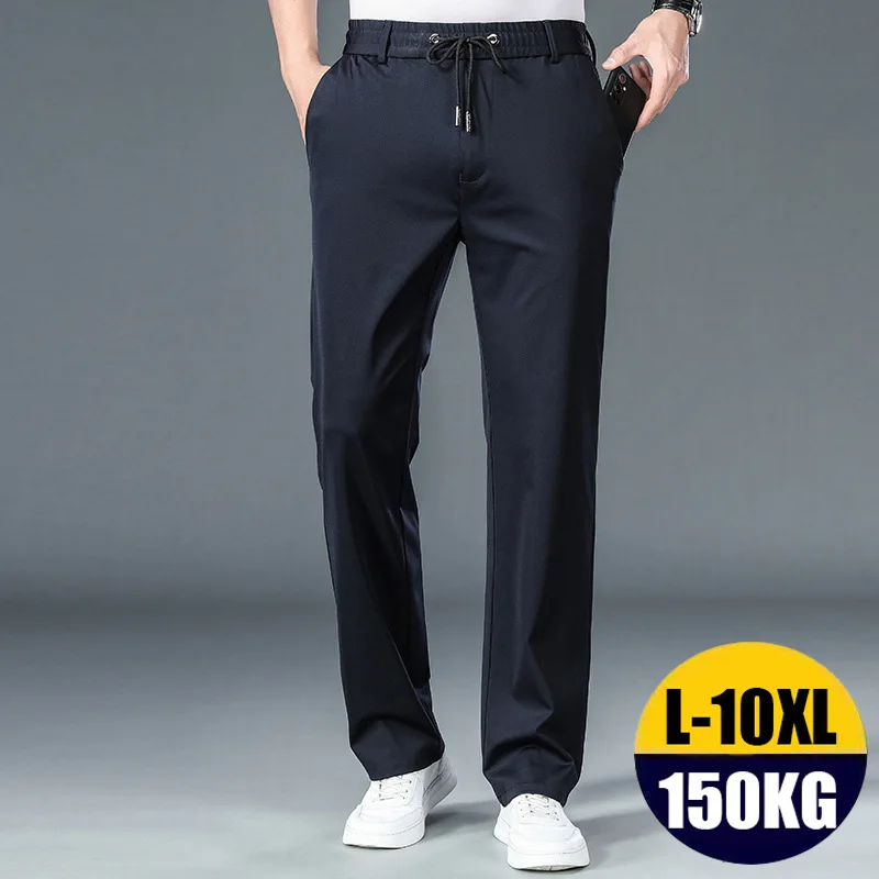 10XL Oversize Bussiness Pants Men Winter Men's Elastic Waist Formal Pant  Man Casual Dress Tailoring Clothes Social Suit Clothing - AliExpress  200000343