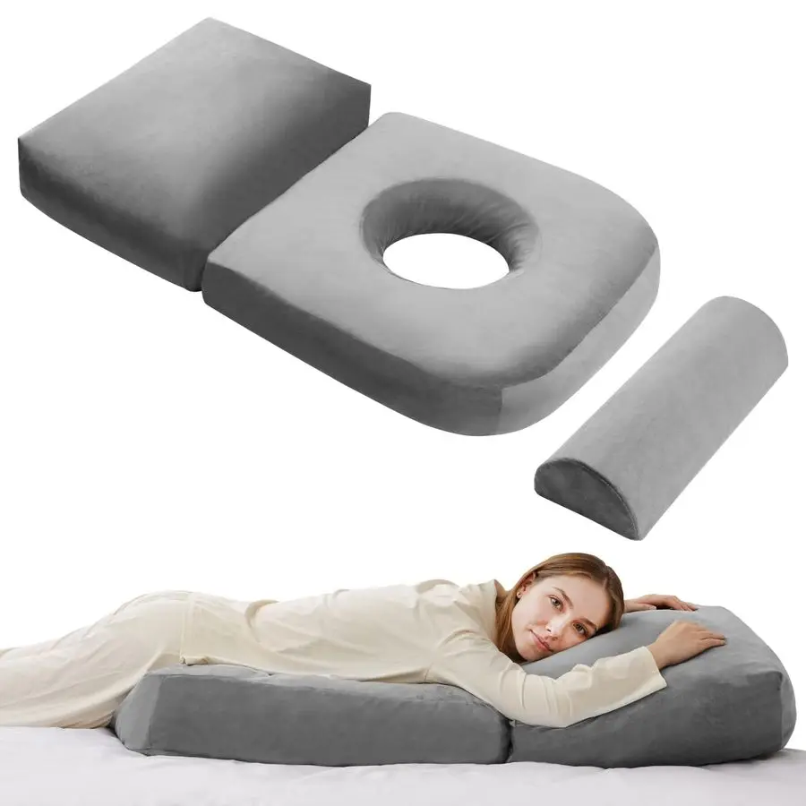 

Подушки для сна, 44,5-дюймовая массажная подушка для беременных, подушка для всего тела с подушкой для ног и съемным чехлом, поддержка для спины.