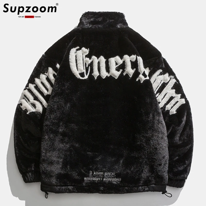 

Supzoom New Arrival Imitation Rabbit Hair Cotton Men's And Women's Fashion Loose Hip Hop Casual Embroidery Winter Jackets Coats