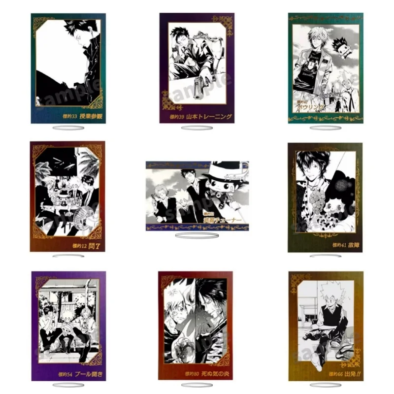 HITMAN REBORN! 15cm Sawada Tsunayoshi Reborn Gokudera Hayato Hibari Kyoya Acrylic Stand Model Keychain Desktop Ornament