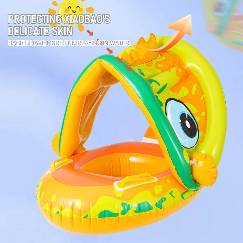 1Pack  PVC Inflatable Swimming Ring with belting Sun Shade Pool Float,  Inflatable Swimming Floats