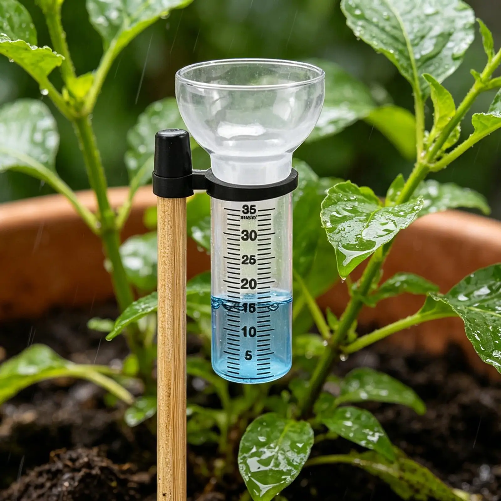 Rain Gauge 2 Pieces Glass Clear Accurate Replacement Cups Rain Gauge Outdoor Replacement Tube for Home Yard Lawn Garden Patio