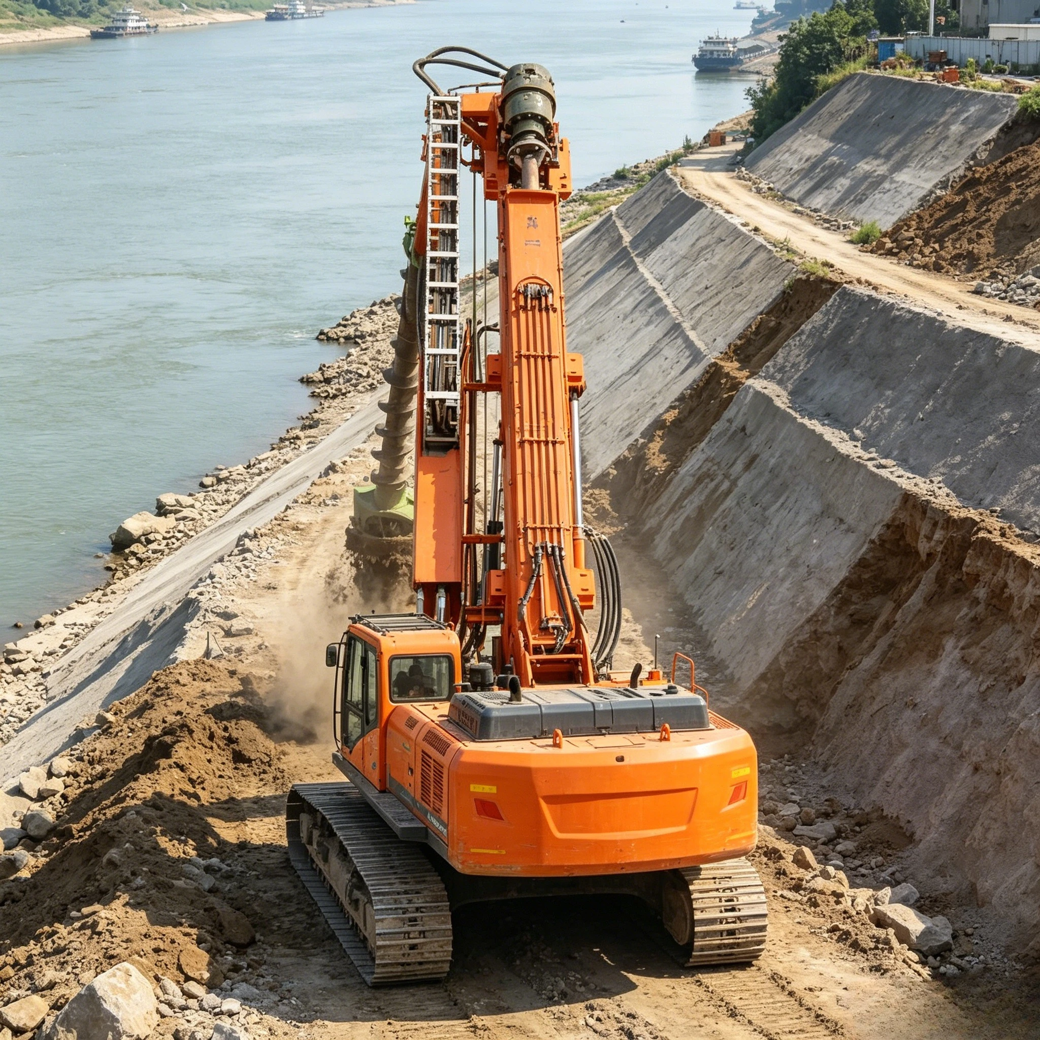 Custom Crawler Rotary Screw Hydraulic Photovoltaic Solar Pile Drivers Pilling Rig Machine Hydraulic Pile Driver Auger Drive Unit