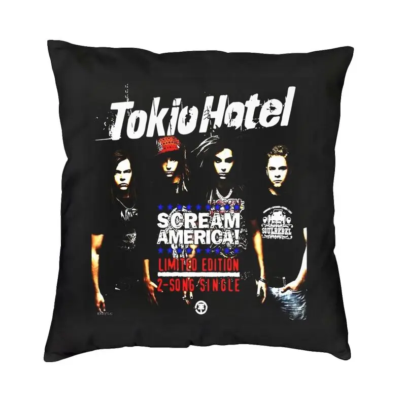 Tokio Hotels Heavy Metal Music Rock Cushion Cover 45x45 Home Decor 3D Print Throw Pillow Case for Living Room Two Side