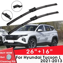 Car Wiper Blade Front Window Windshield Rubber Silicon Refill Wiper For Hyundai Tucson L 2021-2023 26