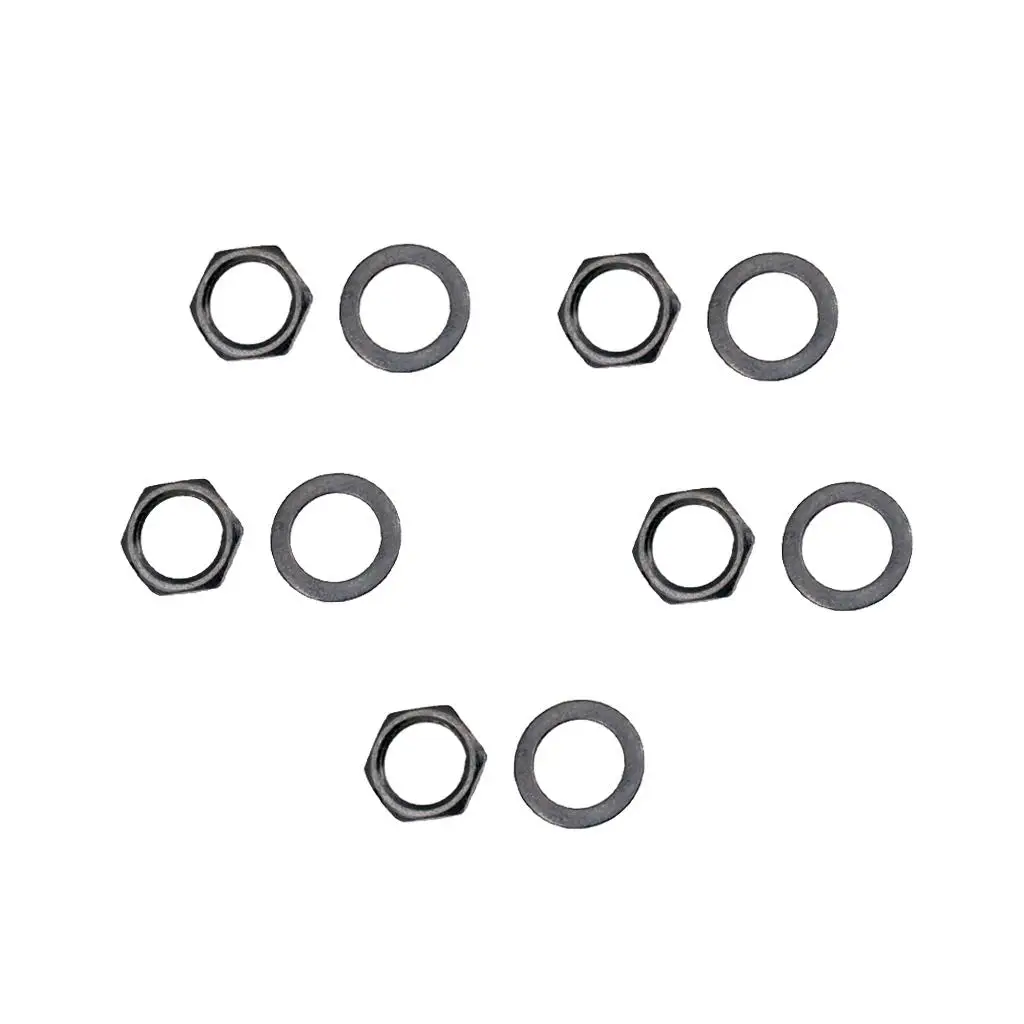 5Pcs Iron Socket Nuts Potentiometer Washers for Electric Guitar/Bass