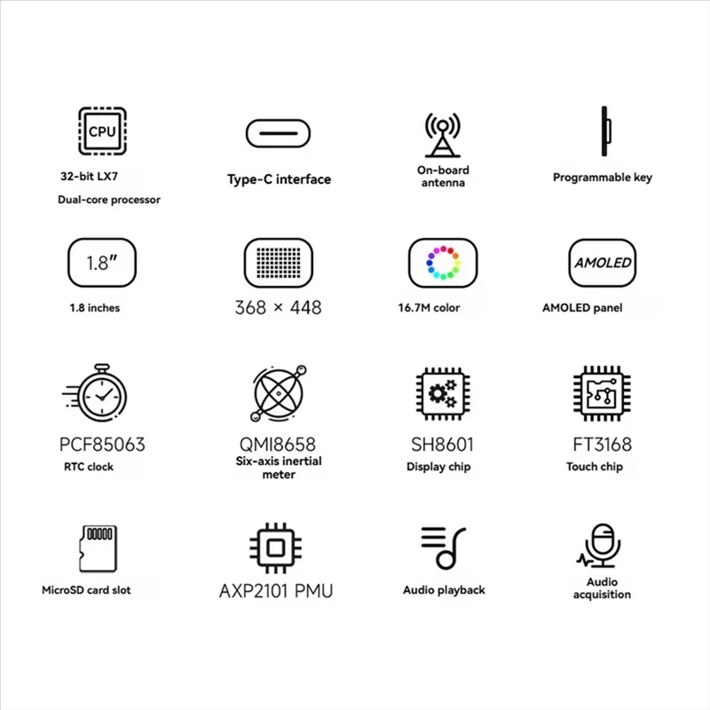 Durable-For Deepseek AI Voice Chat Watch ESP32 S3 Development Board 1.8 Inch AMOLED Touchscreen 368X 448 Pet smart collar - Image 4