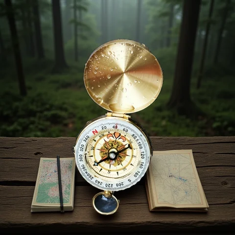 Glow-in-the-Dark Copper Survival Compass Outdoor Camping Hiking Portable Pocket Compass Navigation Survival Tools