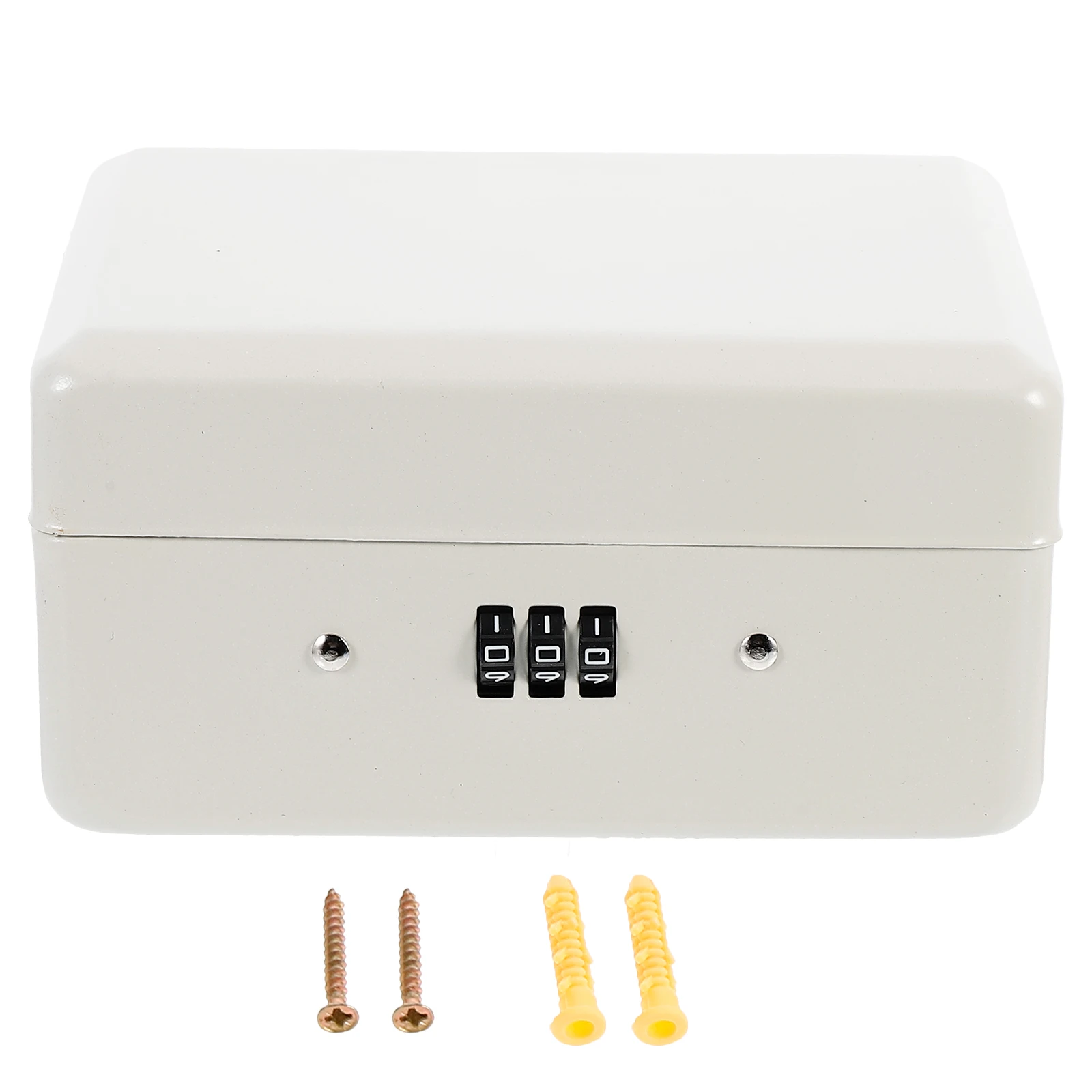 

1 set 6 Slot Heavy Duty Scratch Resistant Code Lock Storage Box Wall Mounted Iron Security Cabinet for Keys White 6 Slot Key