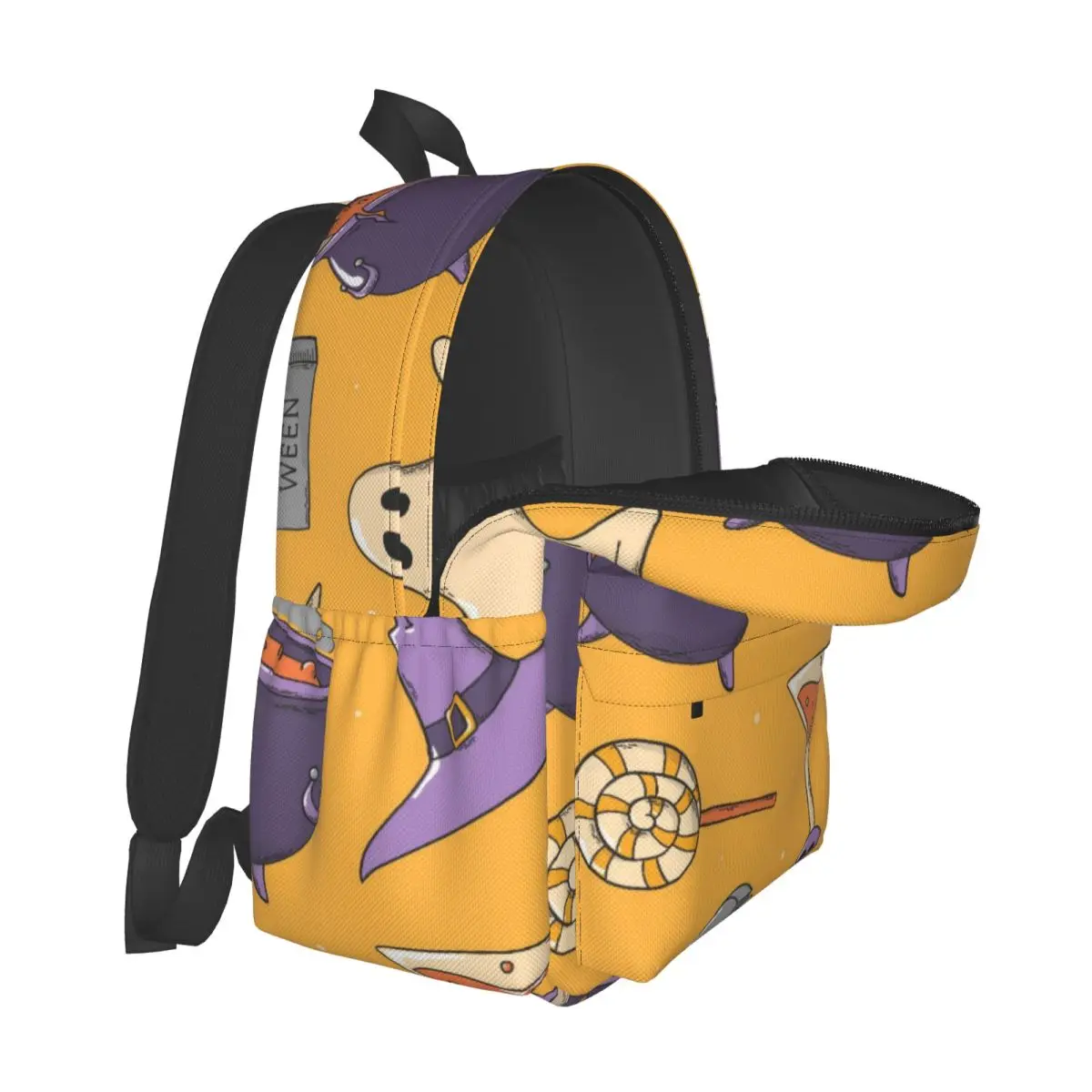 Halloween Pattern Large Capacity Student Backpack Casual Fashion School Bag Travel Rucksack Daypack Bookbag