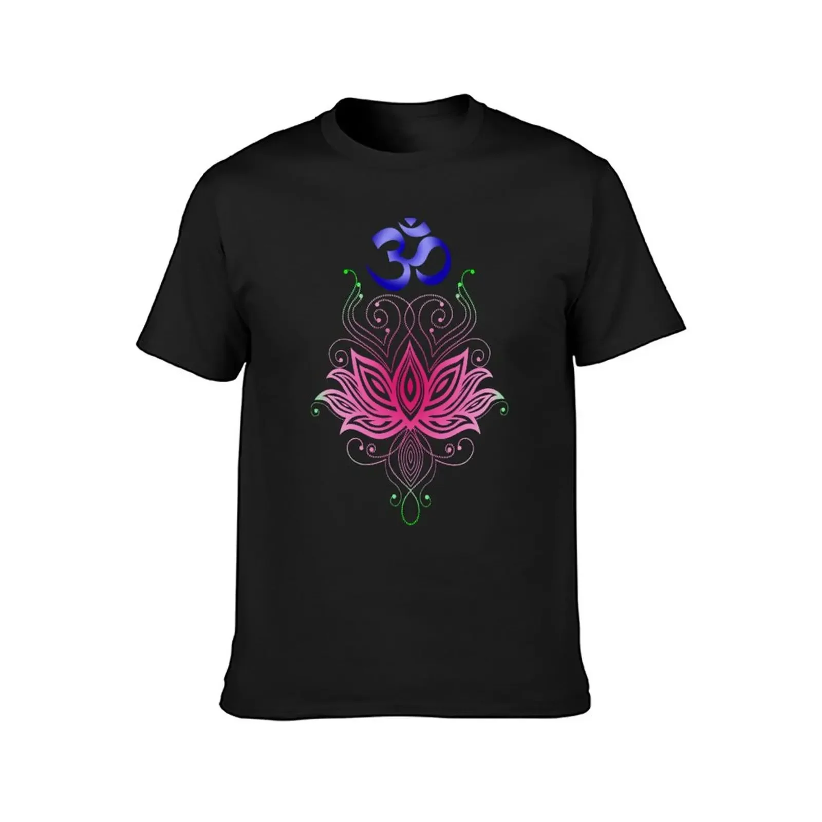 OM: Lotus Rangoli T-Shirt essential t shirt plain quick-drying black t-shirts for men