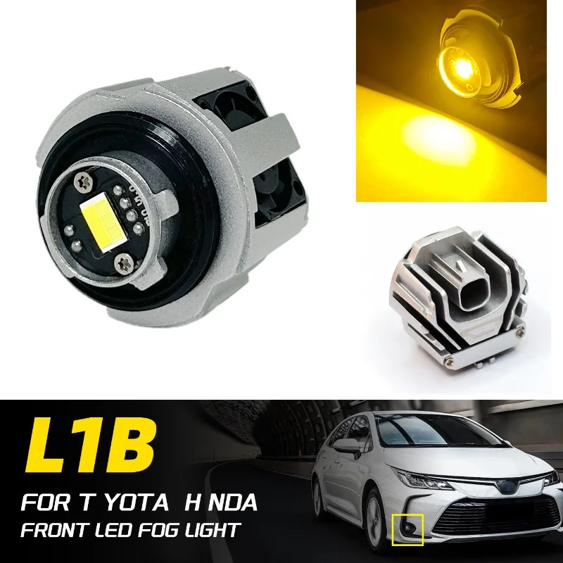 

L1B High Brightness Fan Type LED Car Fog Light 3000K Yellow Light Dual Color White LED Reversing Light for HONDA for Toyota