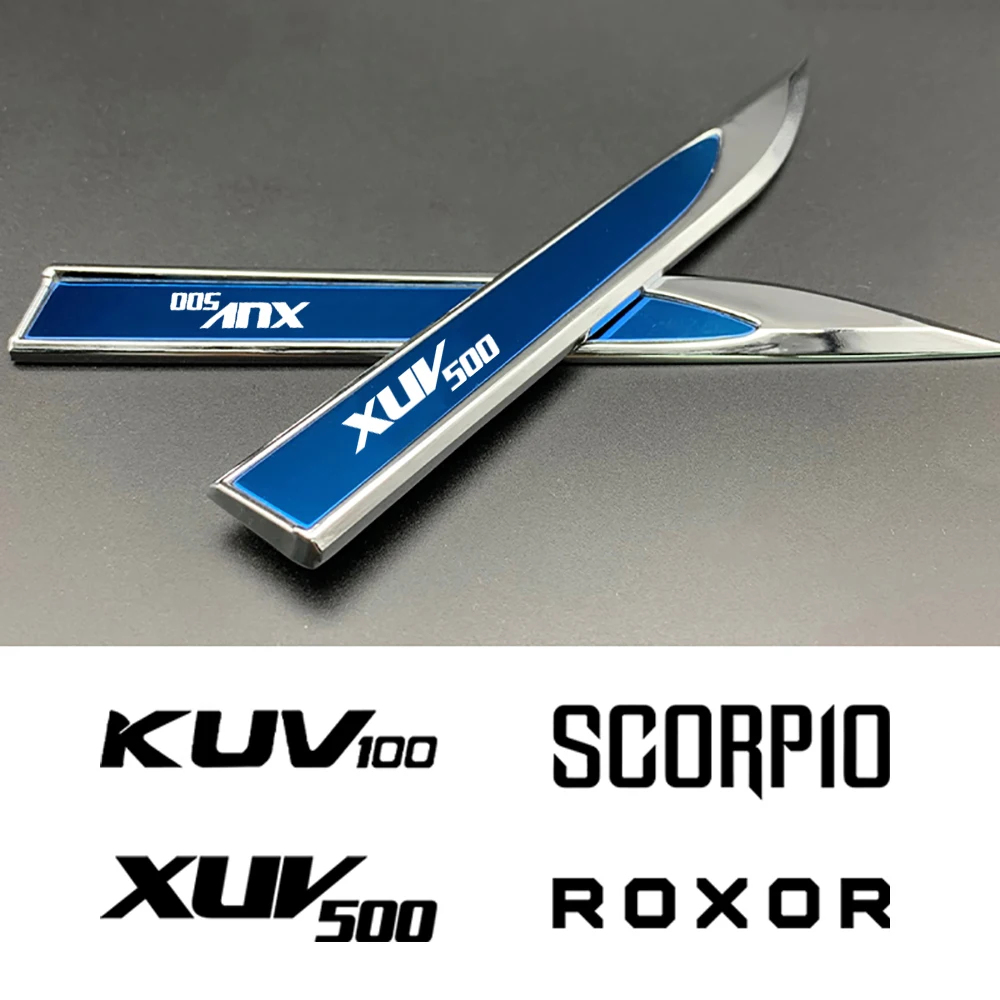 For Mahindra XYLO E VERITO KUV100 ROXOR SCORPIO XUV500 XUV700 XUV300 Car Sticker Emblem Metal 3D Decor Blade Style Accessories