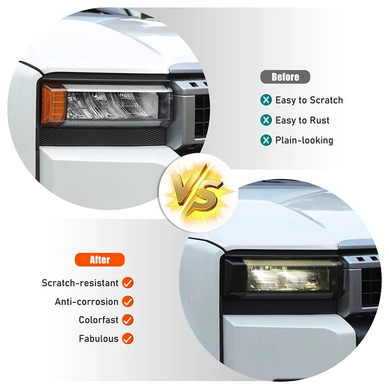 

ABS For Toyota Land Cruiser Prado 250 LC250 2024-2025 Car Headlight Tail Light Cover Sticker Car Exterior Protection Accessories