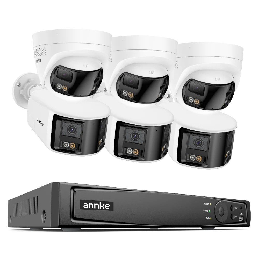 8CH 12MP H.265 + PoE NVR 6 uds 4K PoE IP lente Dual inteligente doble luz panorámica CCTV cámara sistema de vigilancia de seguridad