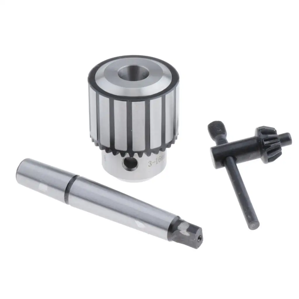Keyless Drill Chuck MT2-B16 High Gripping Force Carbon Steel Lathe Drill Chuck for Drill Press