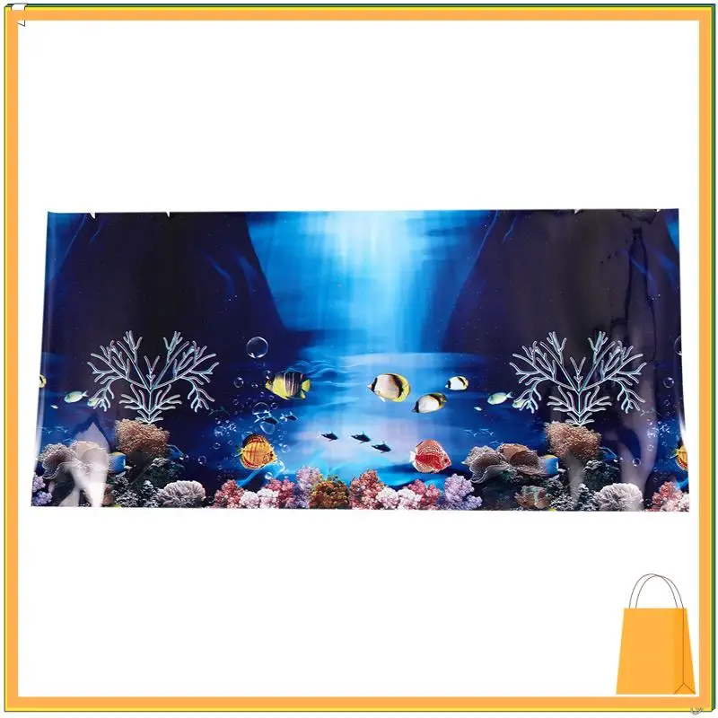 L52A-10X azul fundo do mar fresco aquário oceano paisagem cartaz fundo do tanque de peixes