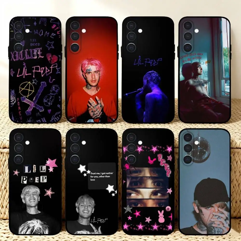 

L-Lil Peep Star Shopping Phone Case For Samsung A73,A21s,A22,A31,A32,A52,A53,A71,A80,Soft Black Shell