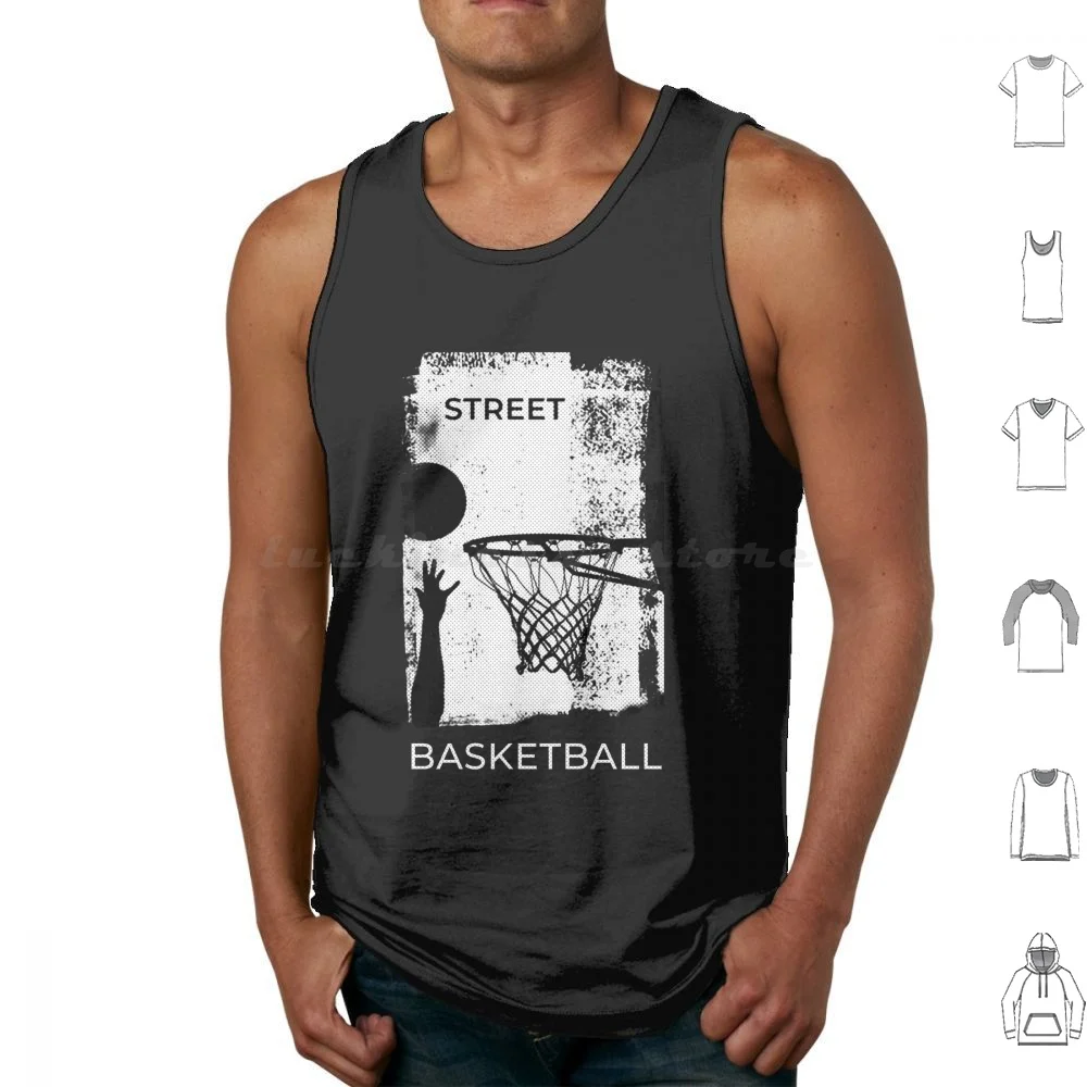 Street Basketball Tank Tops Print Cotton Collage Photomanipulation Basketball Goal Point Ball Sport Hoop Recreation Match