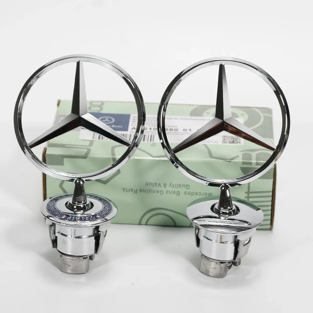 

1 шт. 44 мм 3D металлический синий хромированный звездный капот с логотипом, эмблема, значок для Mercedes Benz W202 W203 W204 W208 W210 W220 W221Accessorie