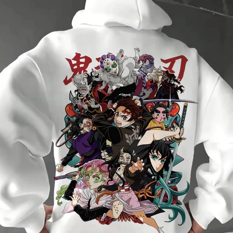 New Funny Japan Anime Demon Slayer Women Hoodies Fleece Sweatshirt Harajuku Muichiro Tokito Printed Hooded Girl Pullover