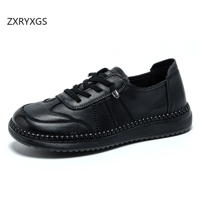 ZXRYXGS Promotion Full Genuine Leather Shoes Casual Sneakers 2026 New Women's Travel Shoes Flat  Soft Sole Comfort Trend Shoes