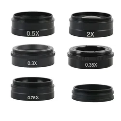 0.75X 0.35X 0.5X 1X 2.0X 0.3X 0.35X Glass Barlow Auxiliary Objective Lens For Singletube 200X 180X 300X 500X Zoom C MOUNT Lens