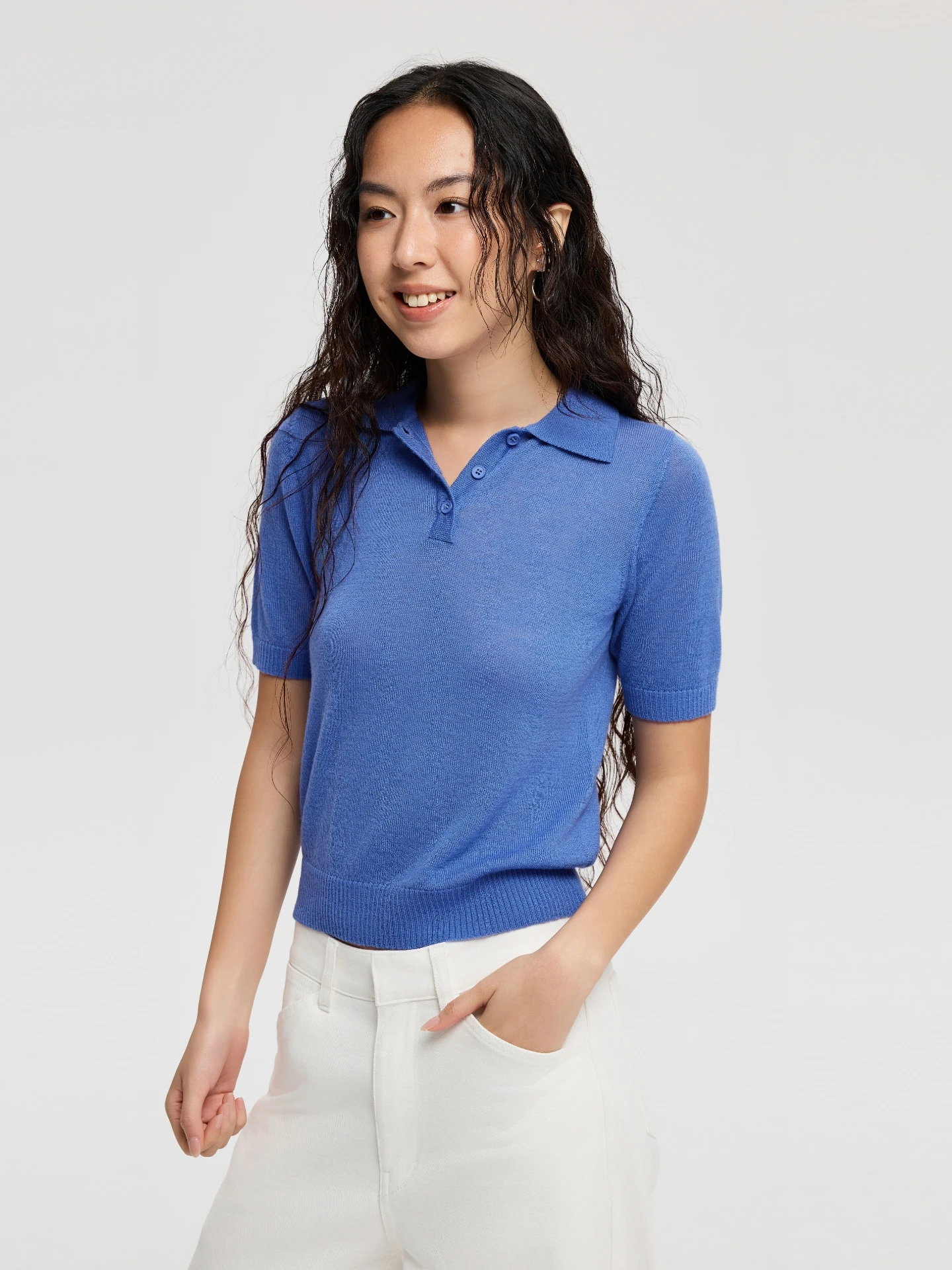 

Женская приталенная вязаная кофта Oneup с коротким рукавом, шерстяная верхняя одежда, весенний топ для повседневной носки, мягкий хлопок с нейлоном, конфетные цвета