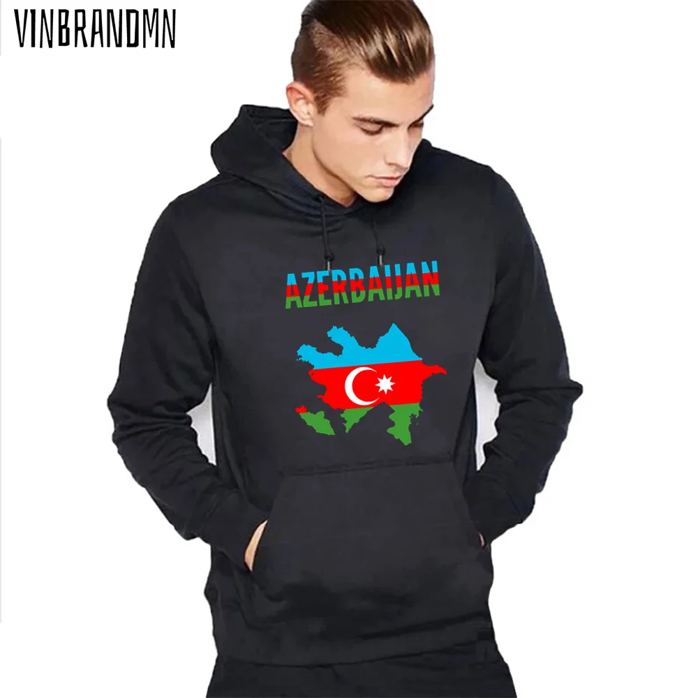 

Vinbrandmn Retro Style Azerbaijani Gift Hoodies Vintage Azerbaijan Country Map Flag Winter Jerseys Coats Men Fashion Hoody Tops