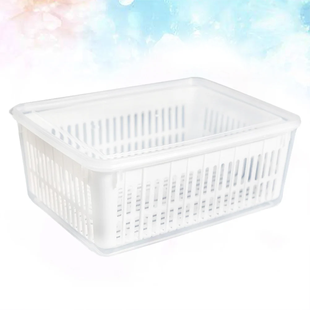 

Freshness Keeper Box Lid Plastic Crisper For Vegetables Fruits Food Organizer Refrigerator Container Drainer Basket