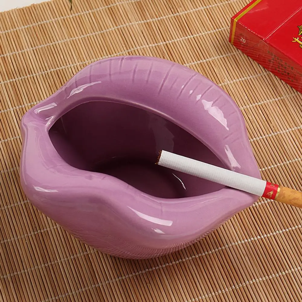 Cute Cigar Ashtray Lips Ceramic Ashtray Creative Flower Pot Trendy Desktop Mouth Ash Tray Statue Home Decoration Boyfriend Gift