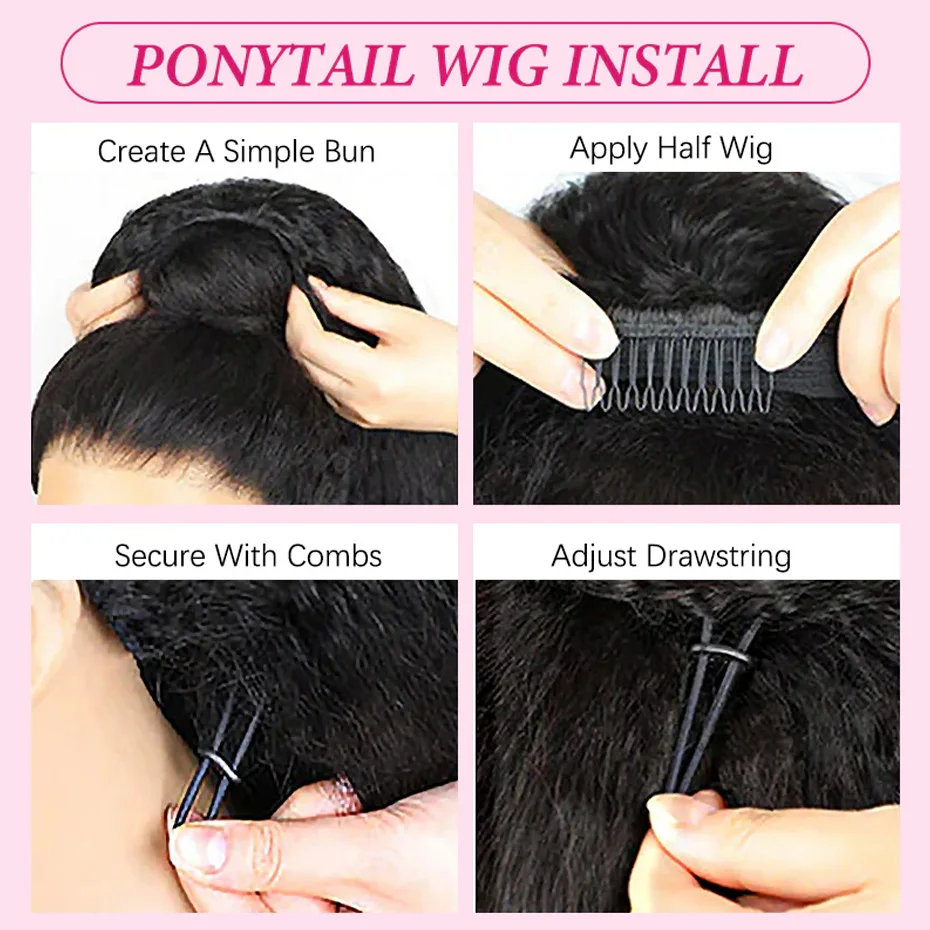 Kinky Curly Halbperücke aus Echthaar, 300er Dichte, 3-in-1 nahtlose Flip-Over-Halbperücke aus Echthaar, kleberlos, sofort tragbar, anfängerfreundlich – Detail 13