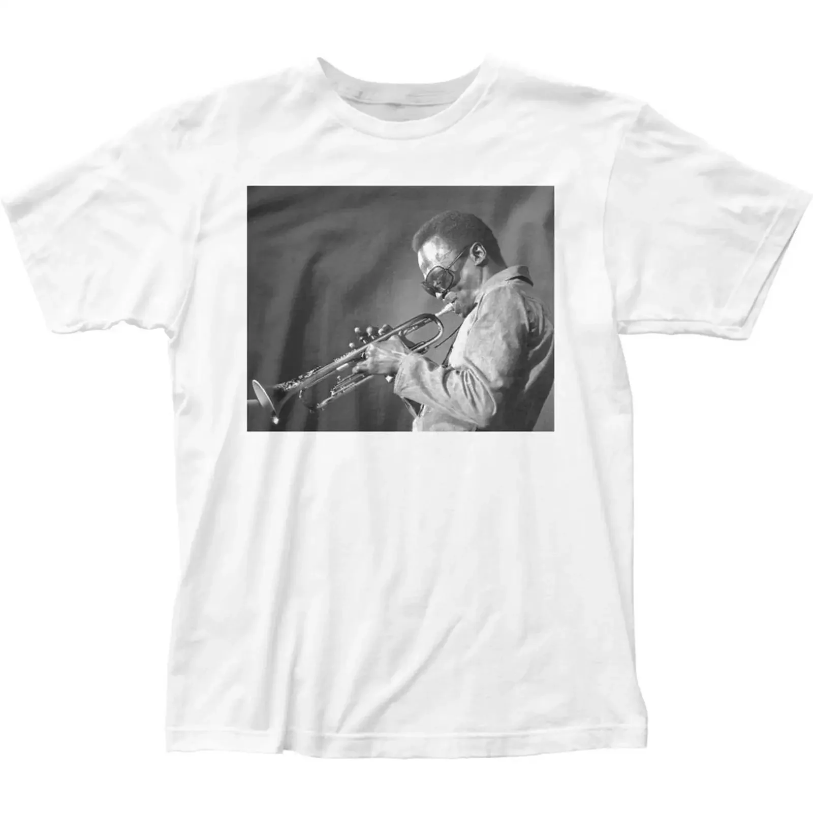 Miles Davis Personality Portrait 1 Mens T Shirt Music Classic Jazz Band White vintage Washed Casual Breathable Unisex