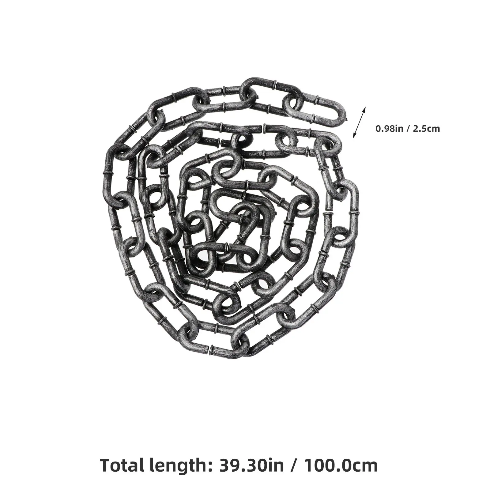 1Pcs Lifelike Detailed Plastic Halloween Chain Prop Simulation Iron Chain for Costume Decor Prisoner Fetter Party Prop Use