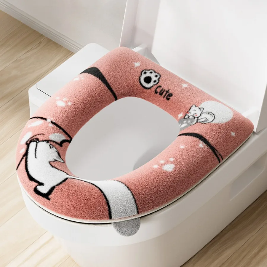 Baby cat toilet seat cover home winter thickened toilet cover four seasons universal toilet seat seat toilet washer