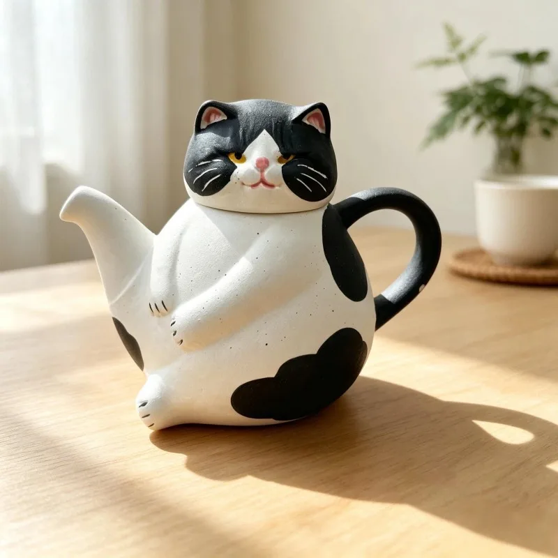 Nordic Ceramic Cat Teapot Ornaments Living Room Bedroom Dining Table Tea Table Teapot Mug Set Crafts Home Decoration Accessories